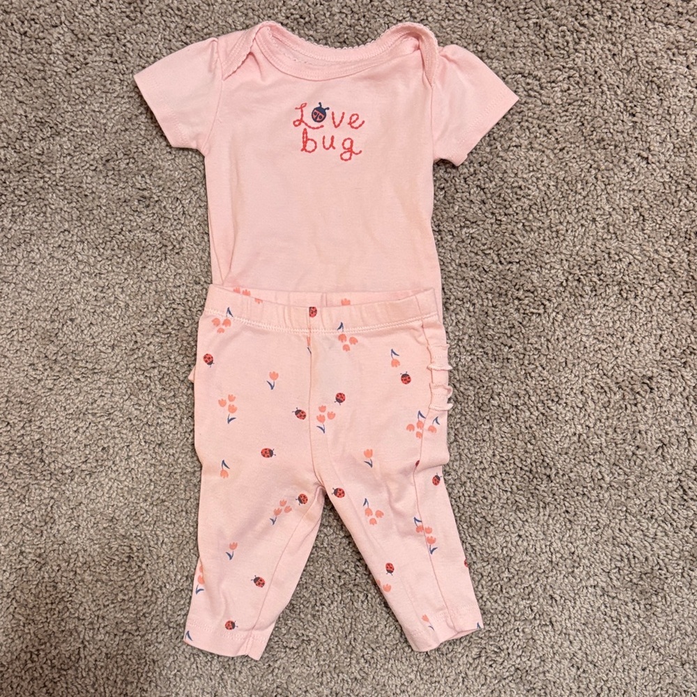 Carter’s 3M Pink Love Bug Baby Outfit